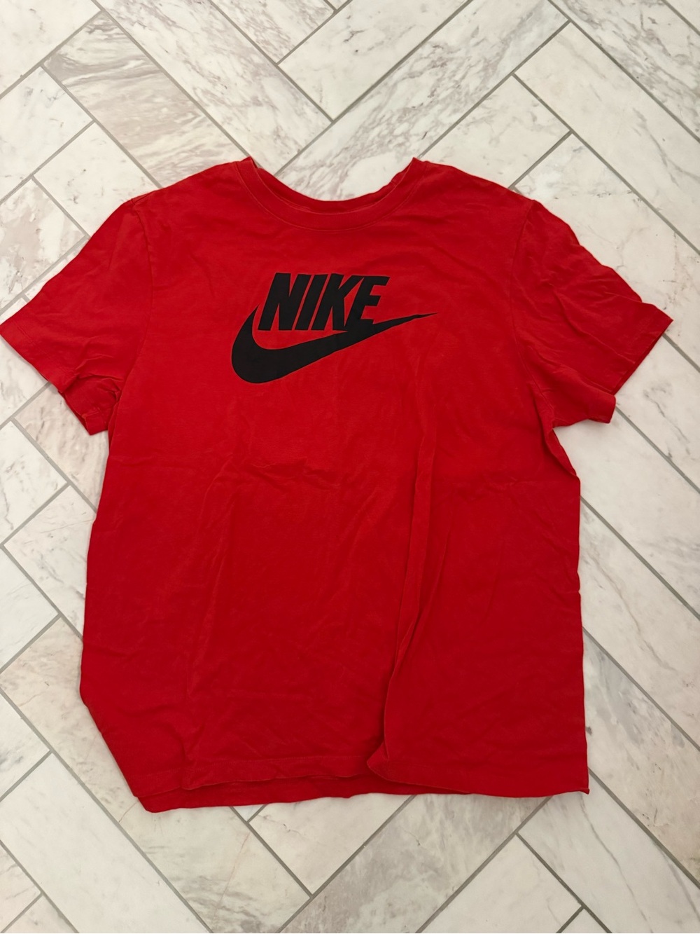 Nike Red Short Sleeve Tee with Black Swoosh